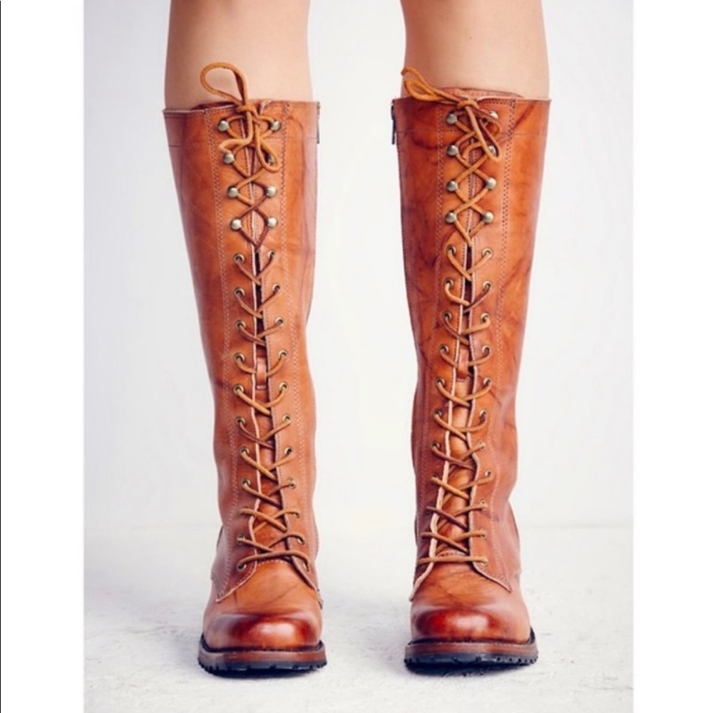 FRYE Campus Lug Lace Boot - Saddle - 6